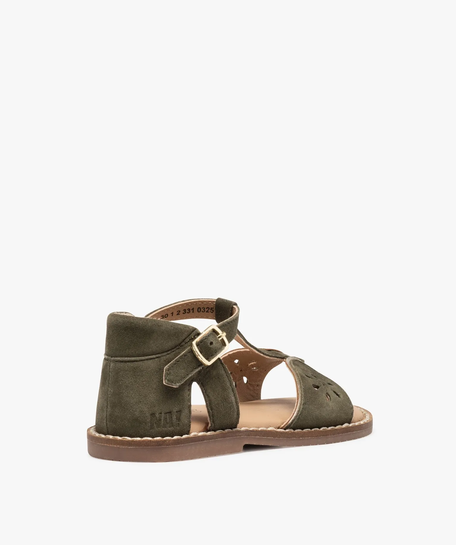 sandales fille dessus cuir retourne a talon ferme ¨C na! vert sandales et nu-pieds