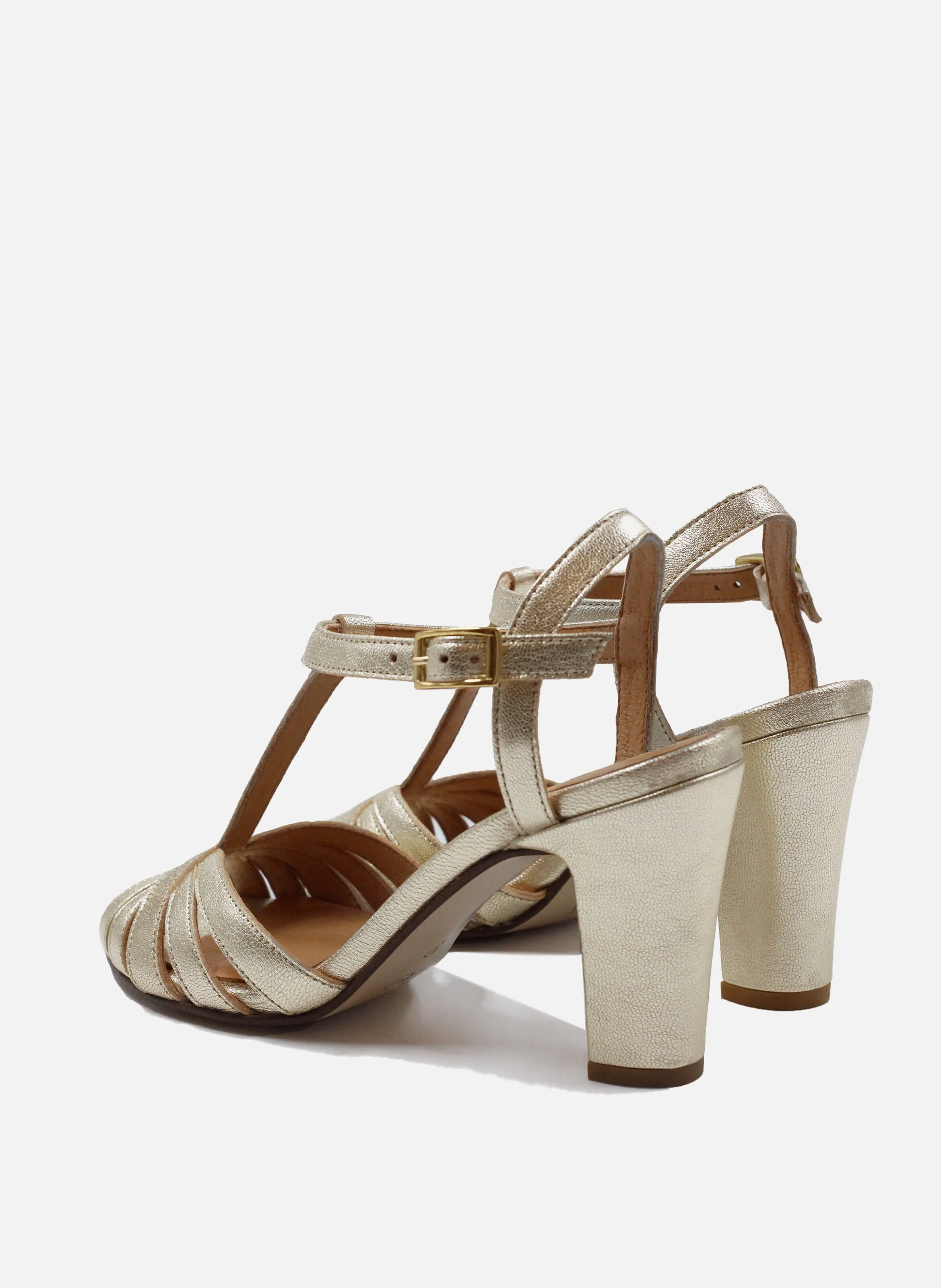 SANDALES TALON BRIDES EN CUIR MéTALLISé - JULES & JENN pour FEMME | Printemps