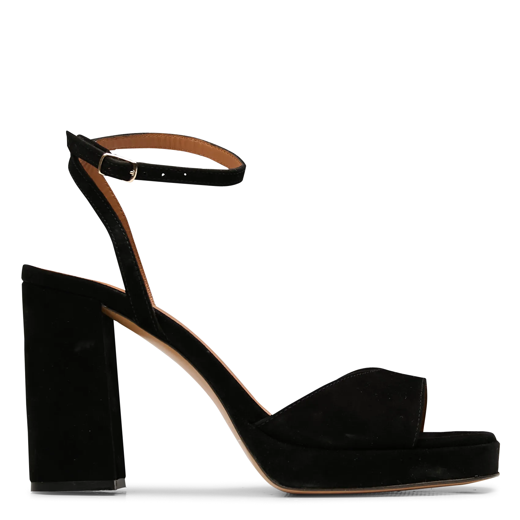SANDALES à TALON EN CUIR VELOURS - RIVECOUR pour FEMME | Printemps