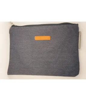 SANTAIA POCHETTE XL STYLE NATUREL GROS COTON BLEU NAVY ET FIL LUREX