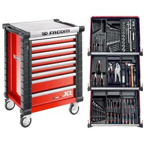 Servante SPOTLIGHT Jet+ avec 9 modules et 114 outils Facom